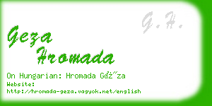 geza hromada business card